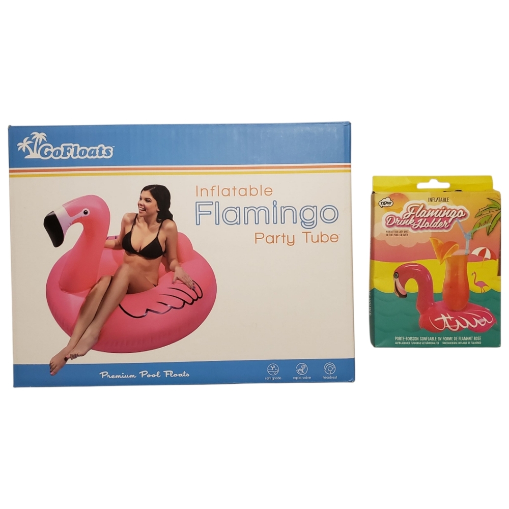 GoFloats Flamingo Giant Inflatable Flamingo *Plus Drink Float*
